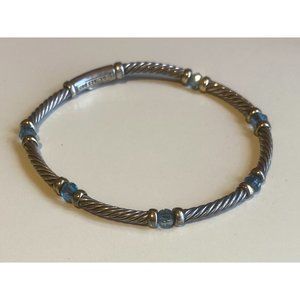 David Yurman Cable Bracelet with Blue Topaz